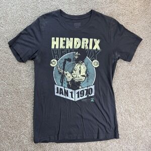 Jimi Hendrix Jan 1 1970 Shirt Mens Medium Black Tee T-Shirt American Classics